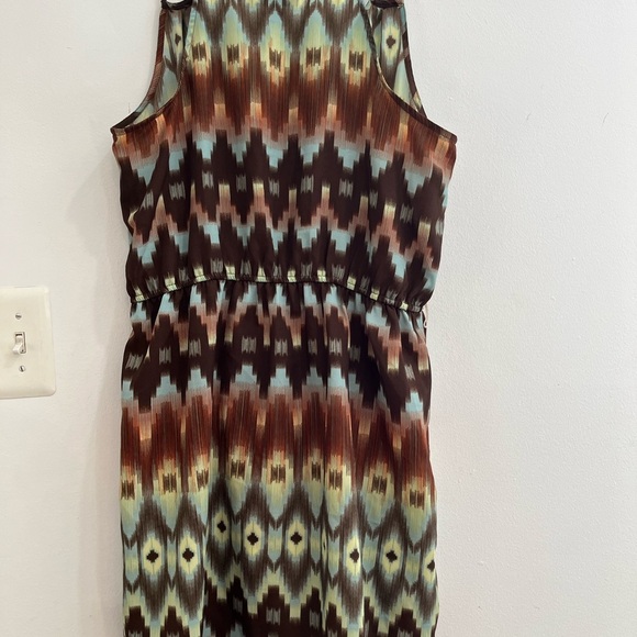 City Triangles Green Orange Sundress Sleeveless Spaghetti Strap LI-9 - Picture 3 of 5